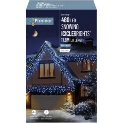 Blue & White LED Snowing Iciclebrights With Timer -Garden Gold Store blue white iciclebrights 480 web
