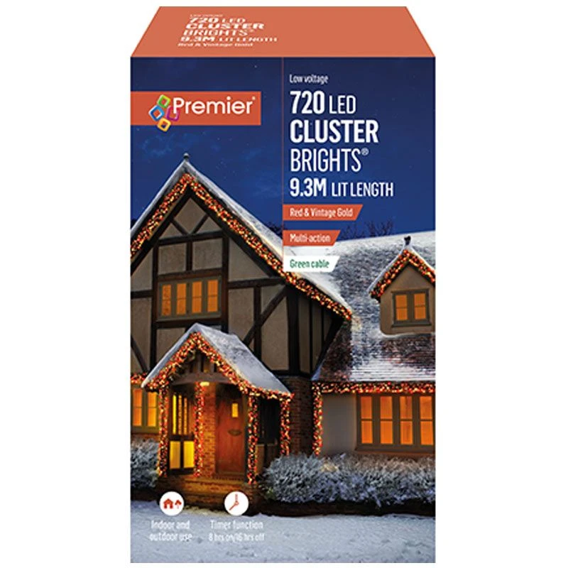 Red & Vintage Gold LED Clusterbrights With Timer 4 Red & Vintage Gold LED Clusterbrights With Timer - Image 2