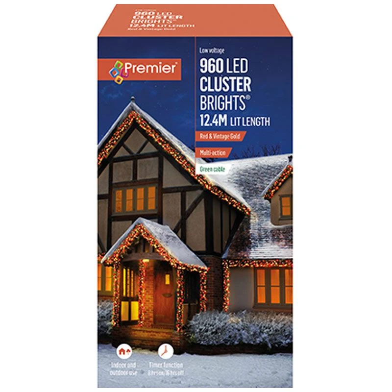 Red & Vintage Gold LED Clusterbrights With Timer 5 Red & Vintage Gold LED Clusterbrights With Timer - Image 3