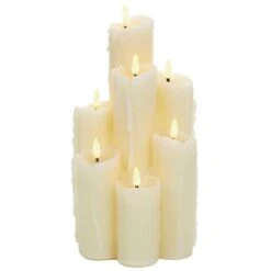 Cream Battery LED Melted Edge Flickabrights Candles With Timer -Garden Gold Store flickabrights melted edge 7pc web