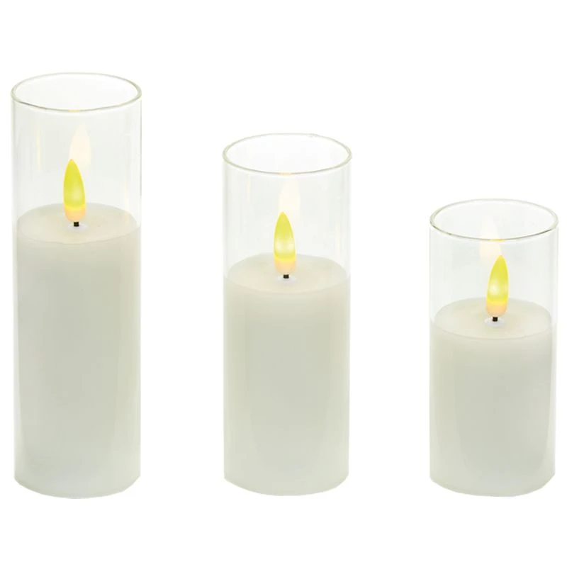 Battery LED Flickabrights Narrow Glass Cup Candles With Timer 6 Battery LED Flickabrights Narrow Glass Cup Candles With Timer - Image 4