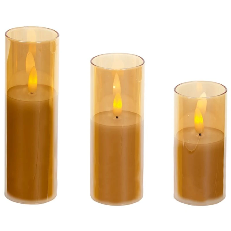 Battery LED Flickabrights Narrow Glass Cup Candles With Timer 7 Battery LED Flickabrights Narrow Glass Cup Candles With Timer - Image 5