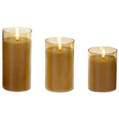 Battery LED Flickabrights Wide Glass Cup Candles With Timer 11 Battery LED Flickabrights Wide Glass Cup Candles With Timer -Garden Gold Store flickabrights rose gold glass cup web
