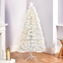 White Fibre Optic Christmas Tree With Snowflakes -Garden Gold Store fo white tree snowflake ft237054 5 web 2