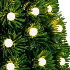 Warm White LED Fibre Optic Ball Christmas Tree -Garden Gold Store fo tree warm white chlose up web