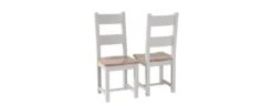 Chalked Oak/Grey Dining Chair With Timber Seat - Oak Furniture