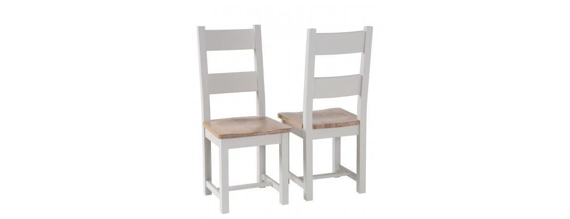 Chalked Oak/Grey Dining Chair With Timber Seat - Oak Furniture 3 Chalked Oak/Grey Dining Chair With Timber Seat - Oak Furniture