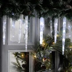 24 Colour Changing Icicle LED Lights On Clear Cable -Garden Gold Store icicle multi white light1 web