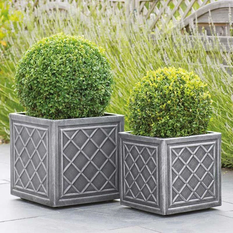 Lead Effect Square Garden Planter 5 Lead Effect Square Garden Planter - Image 3