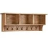 Oak Wall Shelf With Coat Rack - Oak Furniture 1 Oak Wall Shelf With Coat Rack - Oak Furniture -Garden Gold Store nb079 1