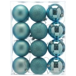 8cm Multi Finish Shatterproof Christmas Baubles (Pack Of 24) -Garden Gold Store p046222 alpine blue web