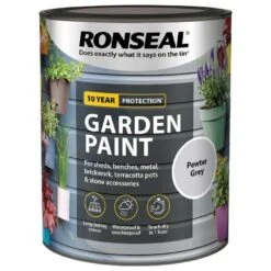 Ronseal- Garden Paint For Brick, Stone, Terracotta, Metal & Wood 33 Ronseal- Garden Paint For Brick, Stone, Terracotta, Metal & Wood -Garden Gold Store pewter grey web