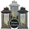 Flickering Flame 27cm Battery Lantern - 3 Assorted Colours -Garden Gold Store premier flickabrights lantern mix web2