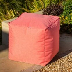 Hartman Outdoor Weatherproof Pouffe -Garden Gold Store red coral pouffe web