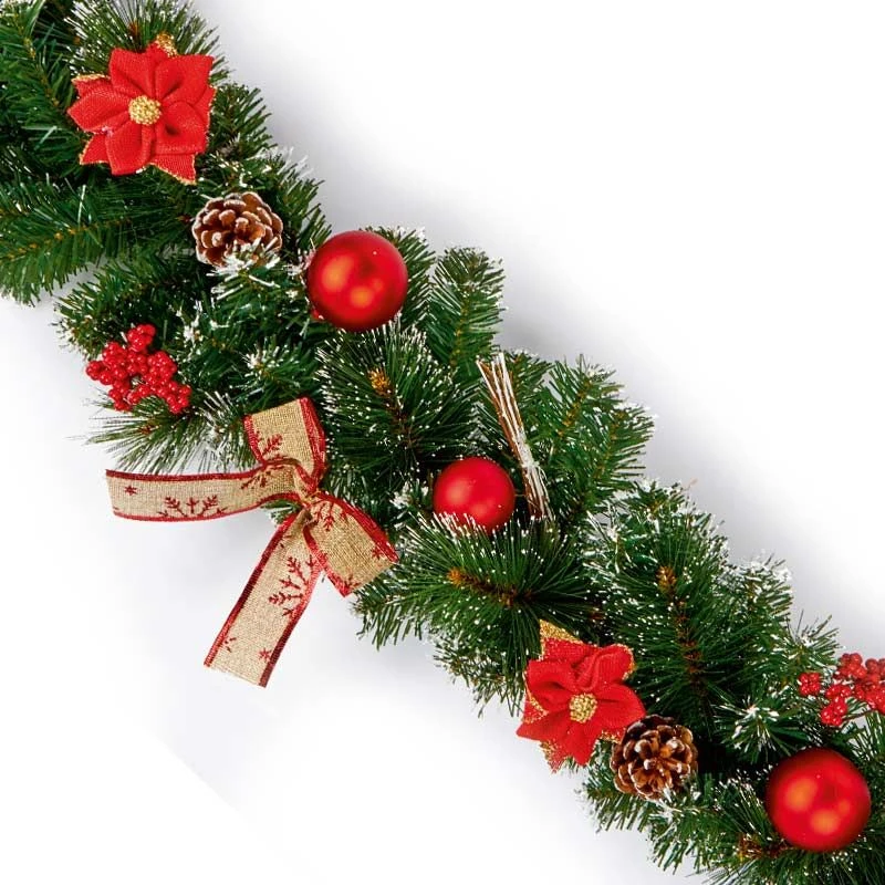 Red Dressed Christmas Garland - 1.8m 3 Red Dressed Christmas Garland - 1.8m