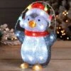 30cm Soft Acrylic LED Lit Christmas Penguin -Garden Gold Store soft acrylic penguin skippingr web