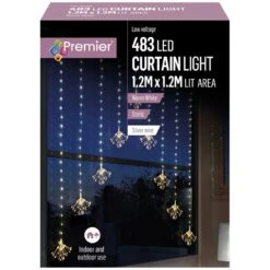 Starburst Sputnik LED Silver Pin Wire Curtain Lights 8 Starburst Sputnik LED Silver Pin Wire Curtain Lights -Garden Gold Store sputnik curtain light warm white web