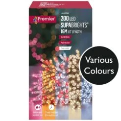 200 LED Timer Supabrights On Clear Cable