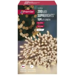 200 LED Timer Supabrights On Clear Cable -Garden Gold Store supabrights clear cable 200 warm white web