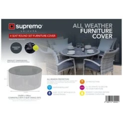 Supremo 4 Seat Round Set All Weather Outdoor Furniture Cover -Garden Gold Store supremo 4 seat round set cover web