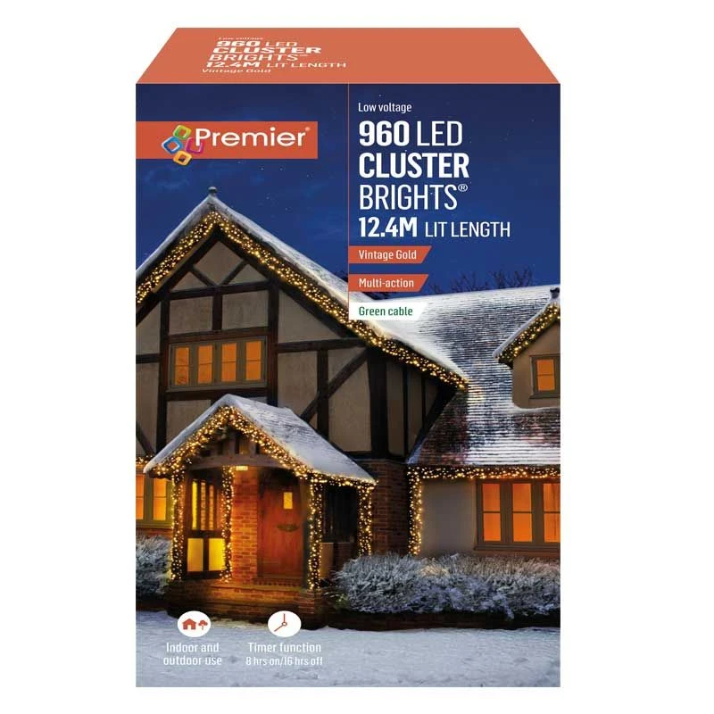 Vintage Gold LED Clusterbrights With Timer 5 Vintage Gold LED Clusterbrights With Timer - Image 3