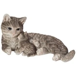 Vivid Arts Real Life Cats - Mother & Kitten Garden Ornament -Garden Gold Store vivid arts rl cats tabby mother and kitten web