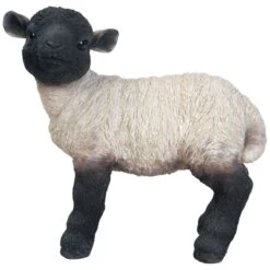 Vivid Arts Real Life Farm - Lamb Garden Ornament -Garden Gold Store vivid arts standing black and white lamb large web
