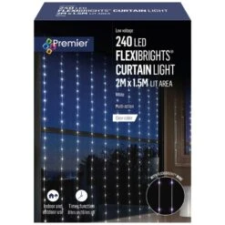 240 LED Flexibright Curtain Lights On Clear Cable -Garden Gold Store white flexibrights curtain 240l web